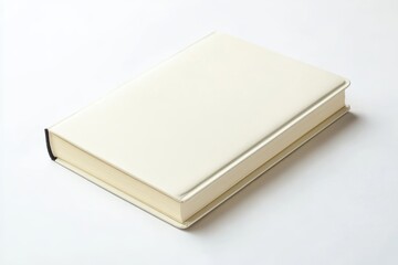 White hardcover notebook isolated on a light background