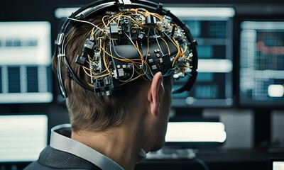 Man with a brain implant.