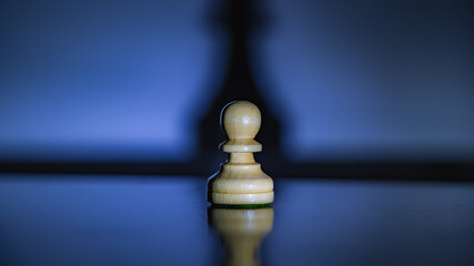 Chess pieces symbolize geopolitical and social relations. Their positions and shadows allow viewers...
