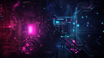 Abstract Digital Circuitry Artwork