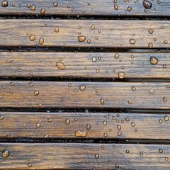 Fototapeta premium Wooden texture with water drops.
