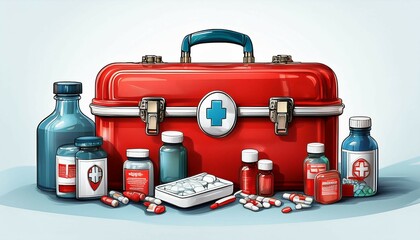 fire extinguisher and tools