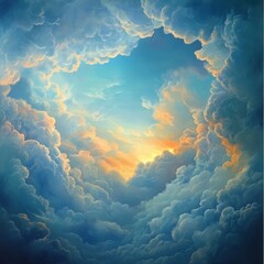 Good clouds and a blue sky.