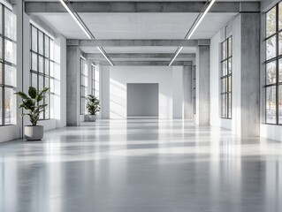 Fototapeta premium Plant in a pot in a large room