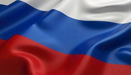 Fototapeta premium Realistic 3D Waves of the Russian Flag