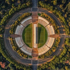 Obraz premium Drone photo of iconic sports venue in Rome.