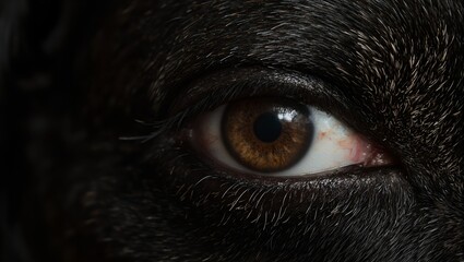 Intense dark brown eye with rich iris and subtle reflections
