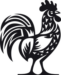 Rooster silhouette chicken logo farm icon symbol