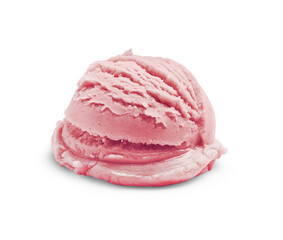 Scoop of yummy ice cream isolated on white