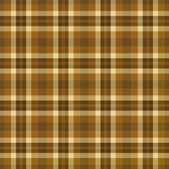 Packing seamless plaid pattern, scrapbook background fabric texture. Large tartan textile vector check in orange and amber colors.