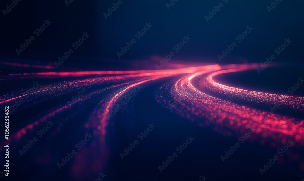 Poster abstract lines of light creating a dynamic, glowing pathway