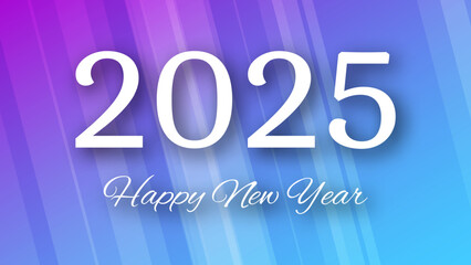 2025 Happy New Year on colorful background