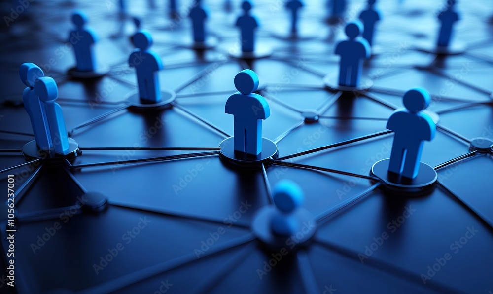 Aufkleber abstract concept of business contacts and collaboration, featuring interconnected figures representi