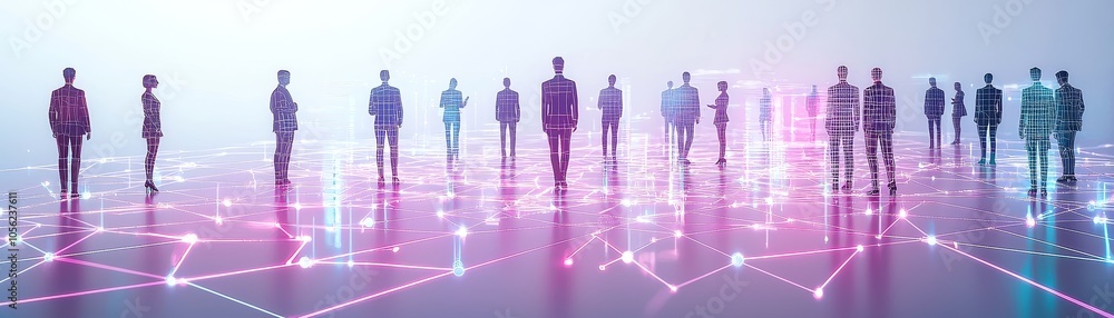 Poster synthwave virtual networking a neon future of digital connections and collaborations