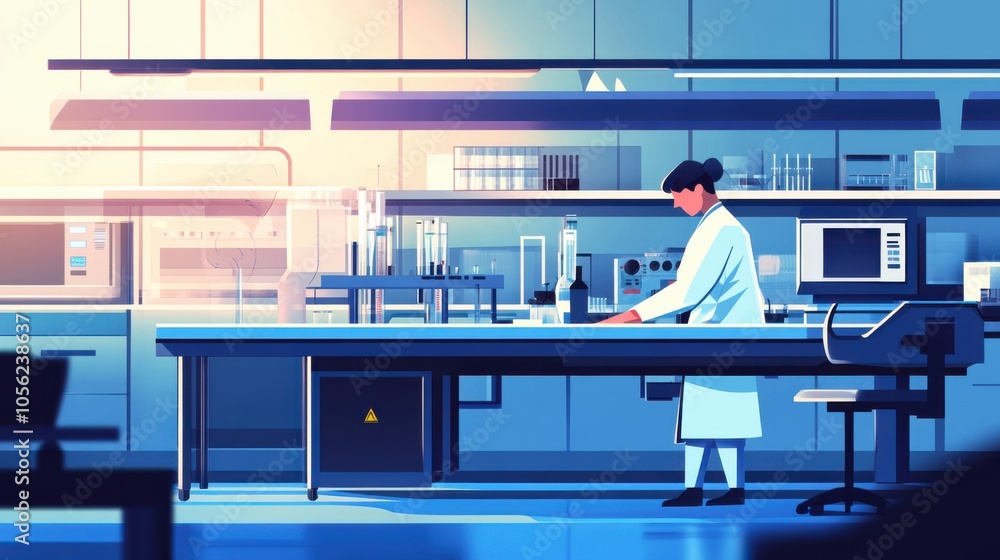 Poster a scientist in a lab working on a cutting-edge battery storage system,