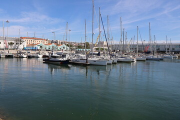 Doca de Bom Sucesso, port de plaisance, ville de Lisbonne, Portugal