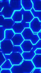 Leuchtende hexagonale Muster in Blau

