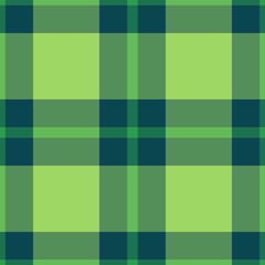 Japanese vector tartan background, fall fabric plaid textile. Scenery seamless check texture pattern in green and cyan colors.