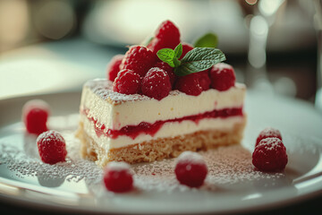 Tempting Luxury Dessert Close-Up: Elegant Fine Dining with Gourmet Presentation, Indulgent Flavors, and Dramatic Lighting