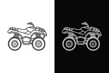 Black ATV icon on White Background Vector Art Illustration on white background.