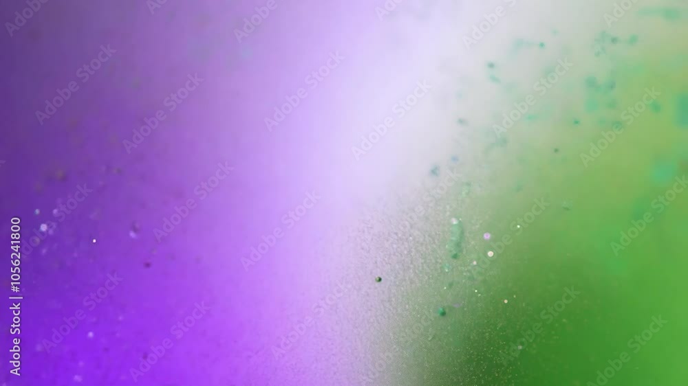 Poster colorful liquid splashes and mixes, forming stunning abstract shapes and patterns against a gradient