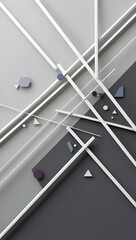 Obraz premium Abstract arrangement of geometric shapes and lines on a textured surface in muted colors. Generative AI