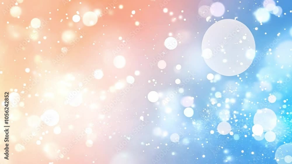 Poster a soft gradient background featuring delicate bokeh lights in shades of pink and blue, creating a dr