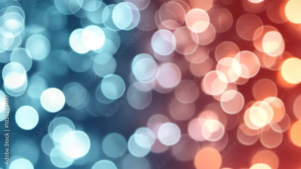 Poster blurred blue and orange bokeh background changing with time. perfect for any project that needs a to