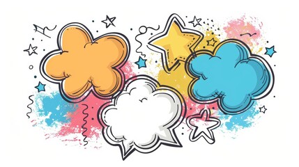 colorful Thought Bubbles,