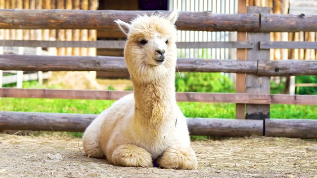 very beautiful calm and cute alpaca
