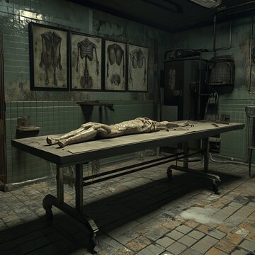 An old, abandoned dissection table