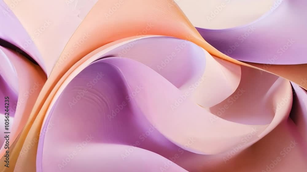 Poster abstract wave patterns in soft pastel colors create a soothing visual experience in a contemporary d