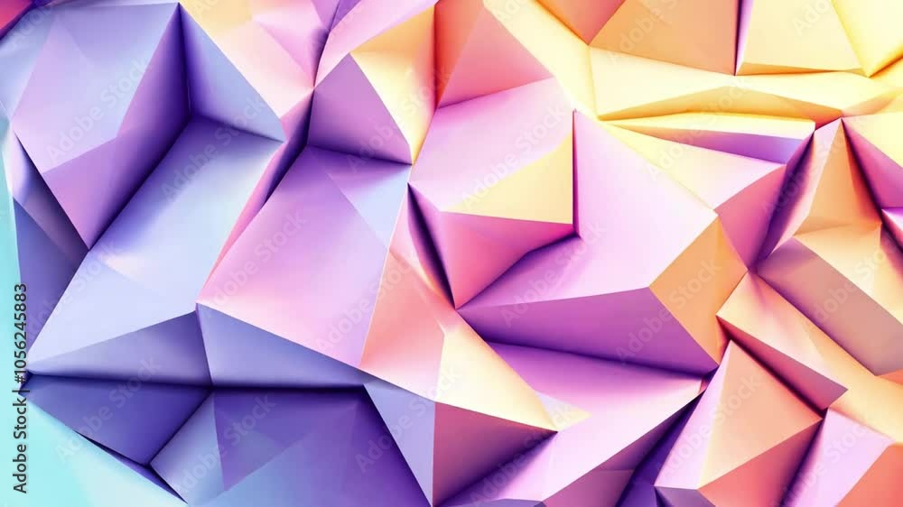 Poster colorful geometric shapes creating an abstract background with vibrant gradients and sharp angles in