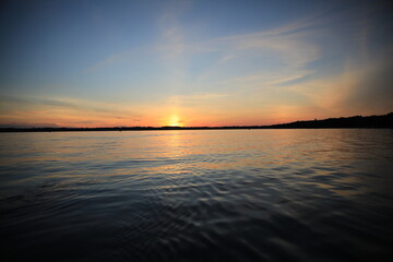 sunset over the lake