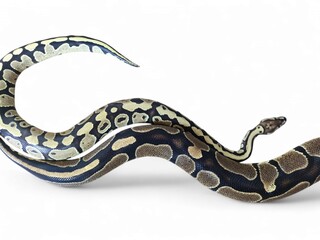The Ball Python (Python regius) also called the Royal Python, is a python species native to West and Central Africa isolated on white background