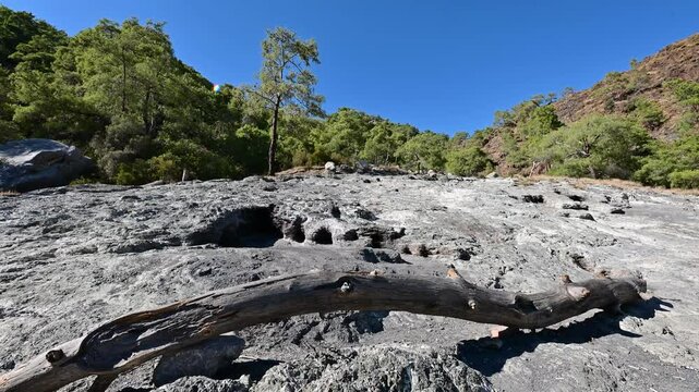 Natural flames emerge from rocks at Yanartas in Antalya&rsquo;s Olympos National Park, an ancient site with continuous fires fueled by natural gas.
