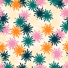 Colorful Pom Pom Seamless Pattern