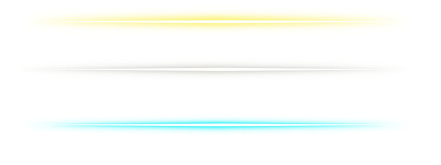 Flare light in white, blue and yellow. Light flares. Glowing flash effect. Starlight on transparent background
