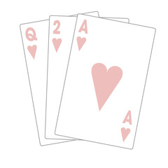 Ace of Hearts Card Stack Simple PNG