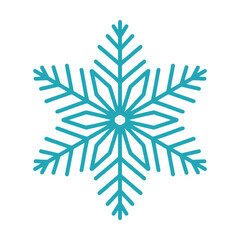 Beautiful snowflake, detailed hand drawn flat vector illustration. Graphic outline doodle drawing. Christmas and New Year symbol. Unique snowflake silhouette icon for frosty winter designs and decor
