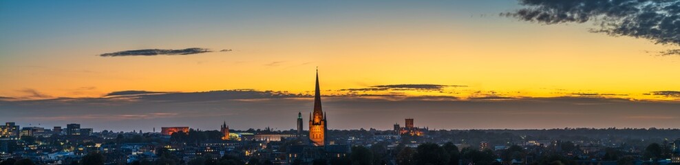 Fototapeta premium Norwich City sunset panoramic summer evening