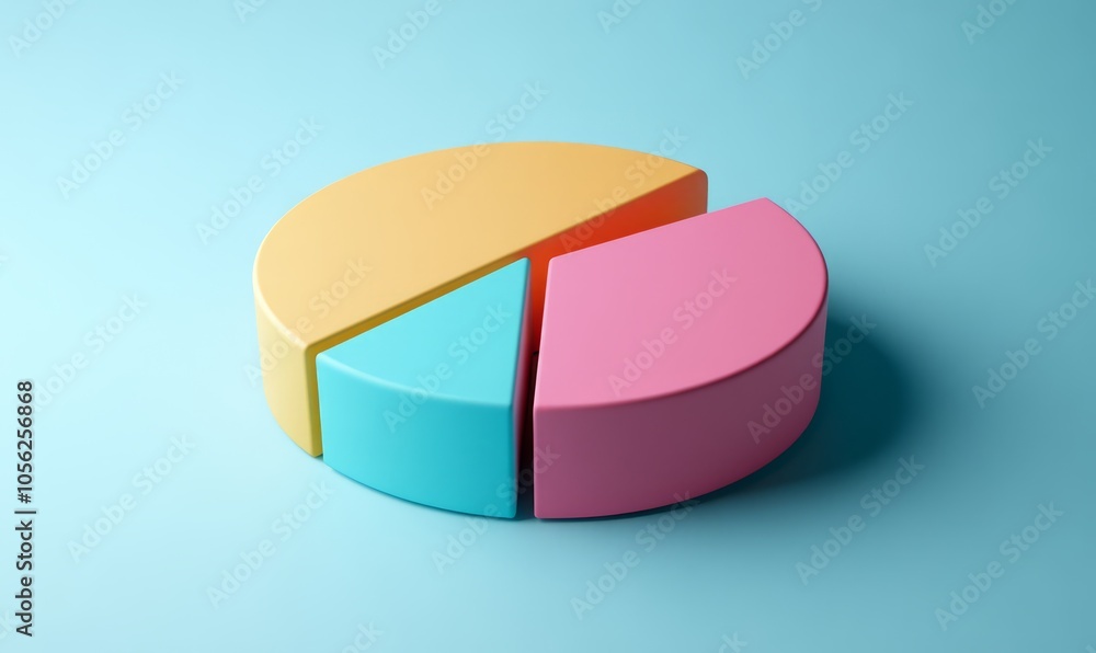 Aufkleber 3d rendering of top view pie chart