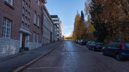 street in the city in autumn