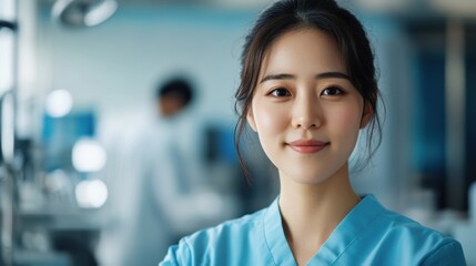 Fototapeta premium Asian Technician in Modern Workspace