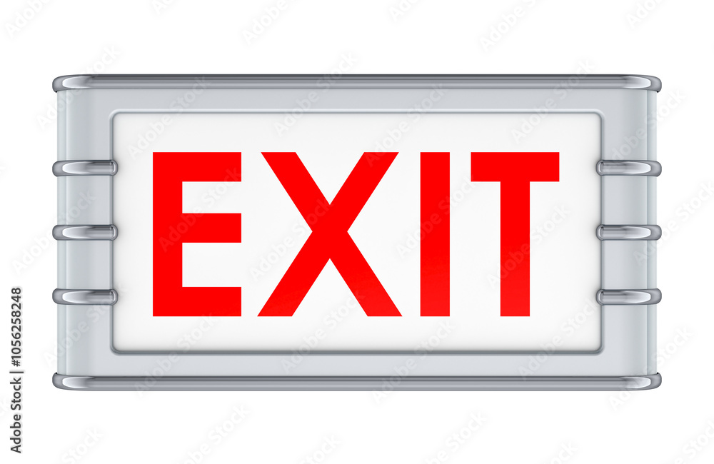 Poster exit sign lightbox, exit frame. 3d rendering isolated on transparent background