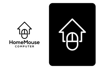 vector simple logo design house and mouse.