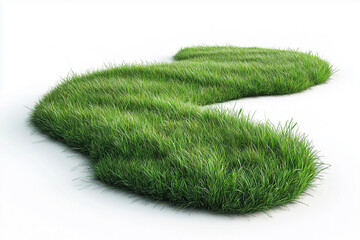 Fototapeta premium Isolated bending grass field in a serene landscape showcasing the gentle curvature and lush greenery against a clean background