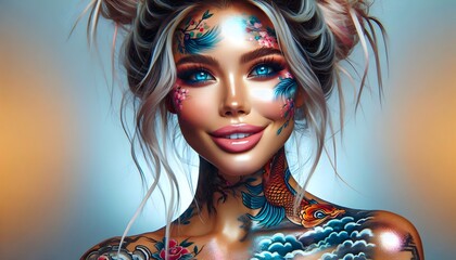 Fototapeta premium Tatuajes Florales Místicos