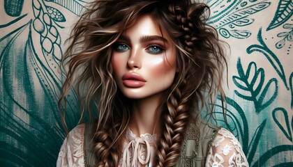 Fototapeta premium Trenzas de Inspiración Boho