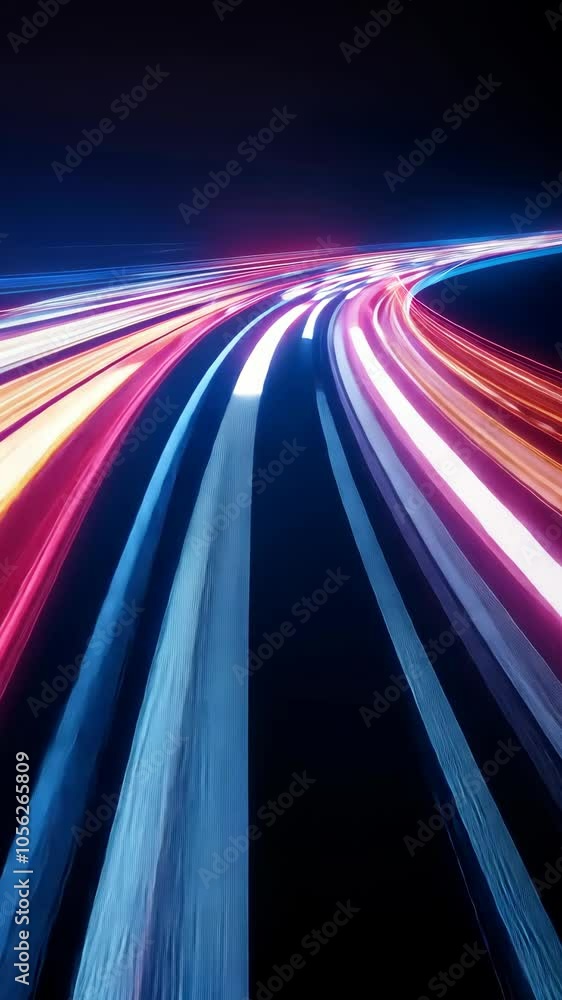 Poster dynamic light trails making a right turn